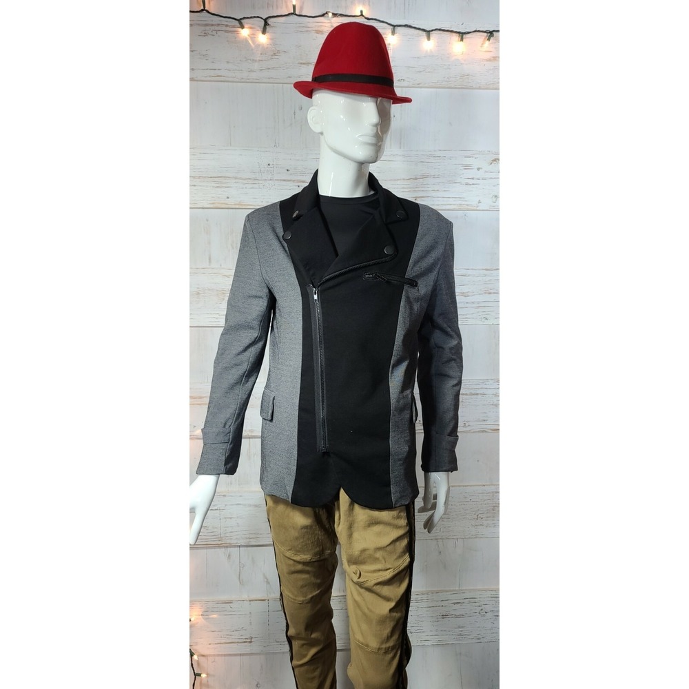 Mens Zipper Gray Jacket Warm Coat Spring Outwear Blazer Cardigan Overcoat M@51